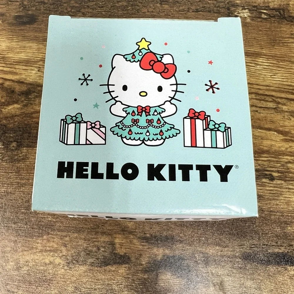 Hello Kitty Christmas 16‎ oz. Glassware/New Peppermint Bow Candy cane Red White